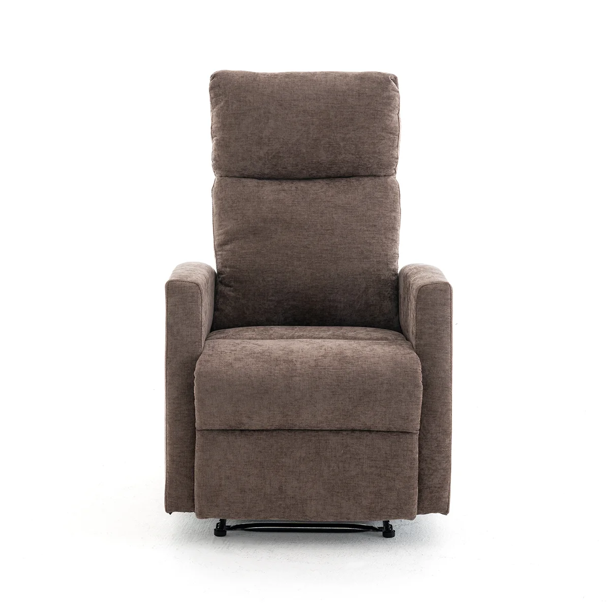 Fekvőfotel, relax fotelágy dönthető háttámlával, lábtartóval barna zsenília szövet (JKY-9224-DARK BROWN)