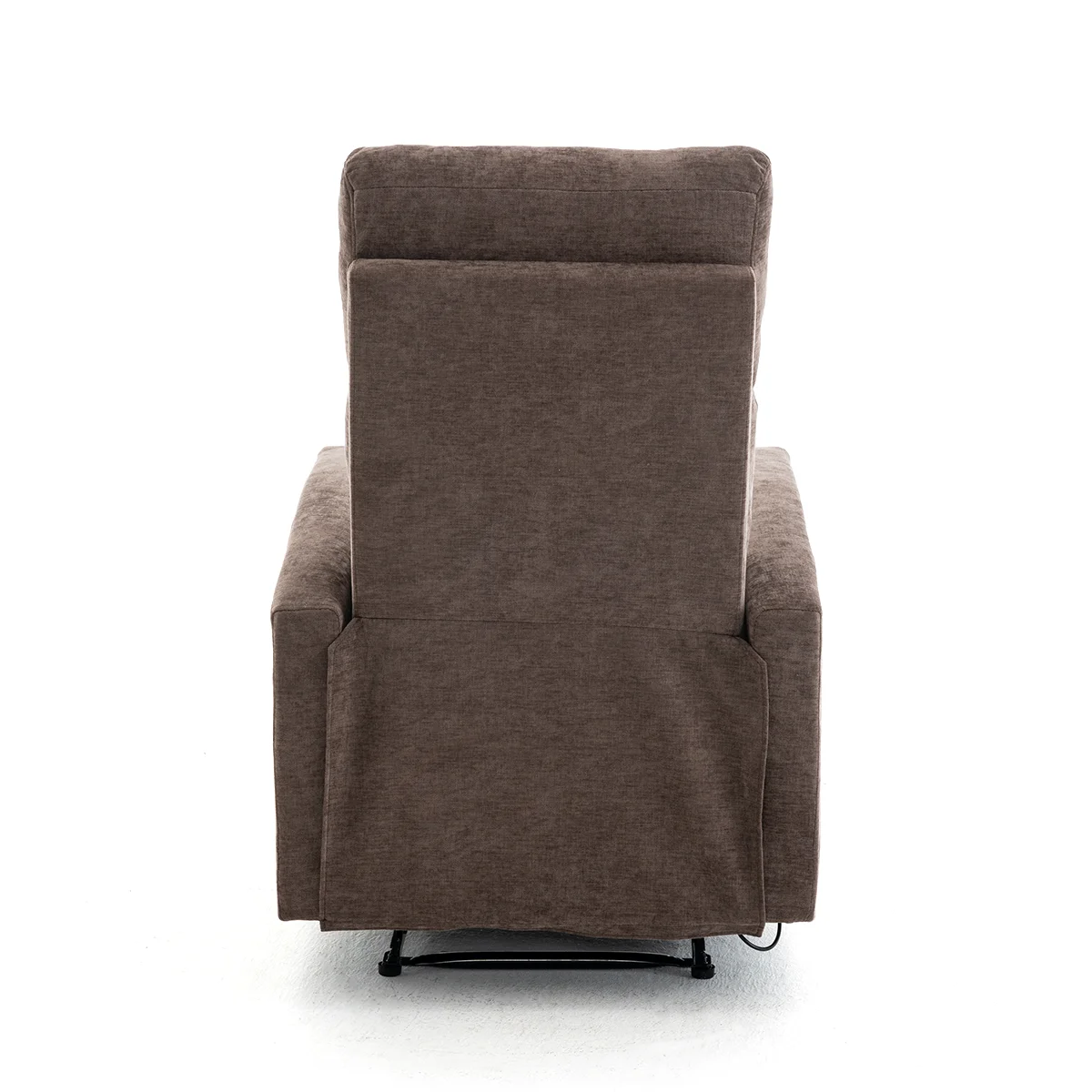 Fekvőfotel, relax fotelágy dönthető háttámlával, lábtartóval barna zsenília szövet (JKY-9224-DARK BROWN)