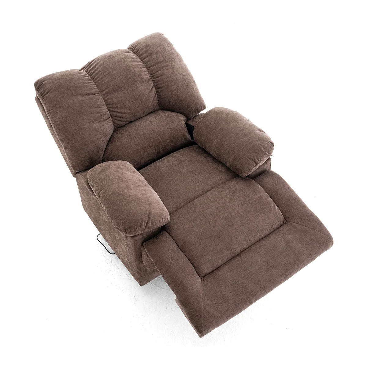 Elektormos relax fekvőfotel barna zsenília szövet (JN-D8118A30) 