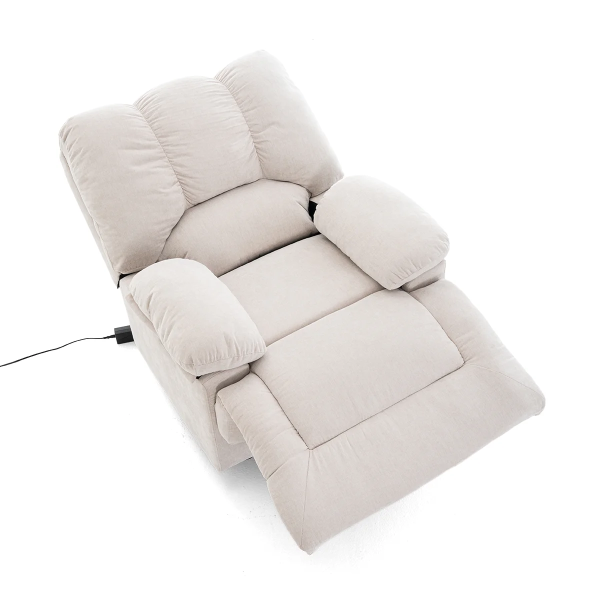 Elektormos relax fekvőfotel bézs zsenília szövet (JN-D8118A30) 