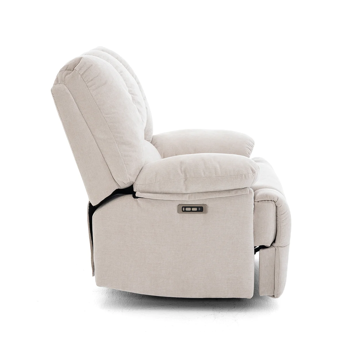 Elektormos relax fekvőfotel bézs zsenília szövet (JN-D8118A30) 