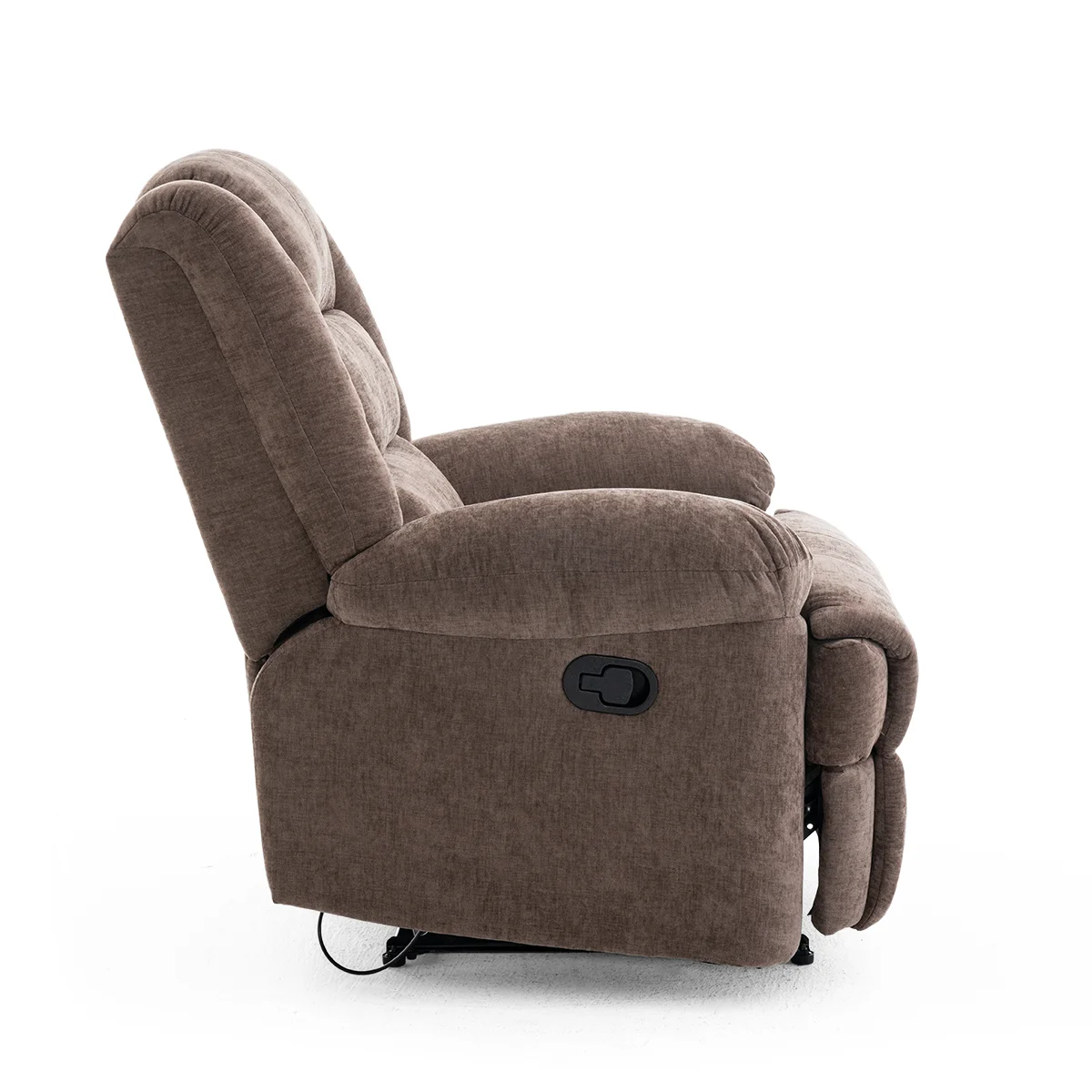 Manuális fekvőfotel, relax fotelágy sötétbarna zsenília szövet (JNF-MANUAL-DARK BROWN) JN-R8053A51