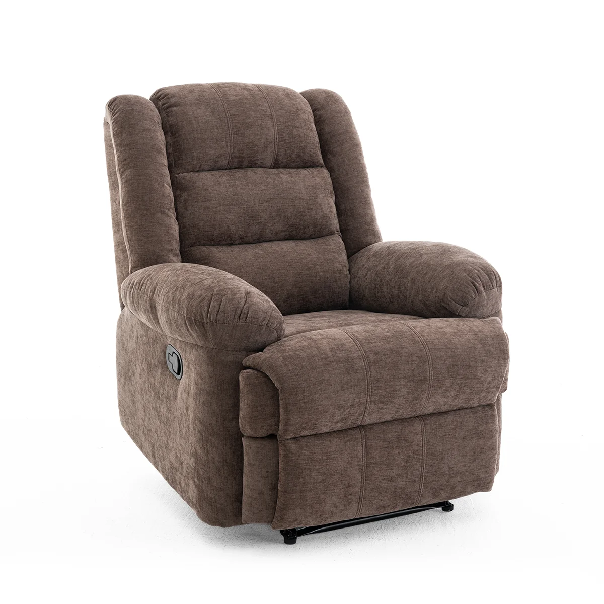 Manuális fekvőfotel, relax fotelágy sötétbarna zsenília szövet (JNF-MANUAL-DARK BROWN) JN-R8053A51