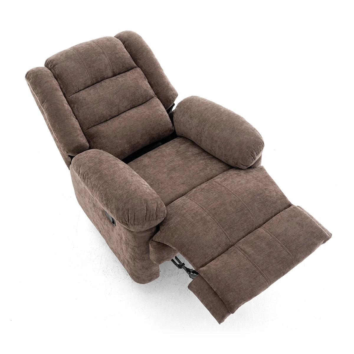 Manuális fekvőfotel, relax fotelágy sötétbarna zsenília szövet (JNF-MANUAL-DARK BROWN) JN-R8053A51