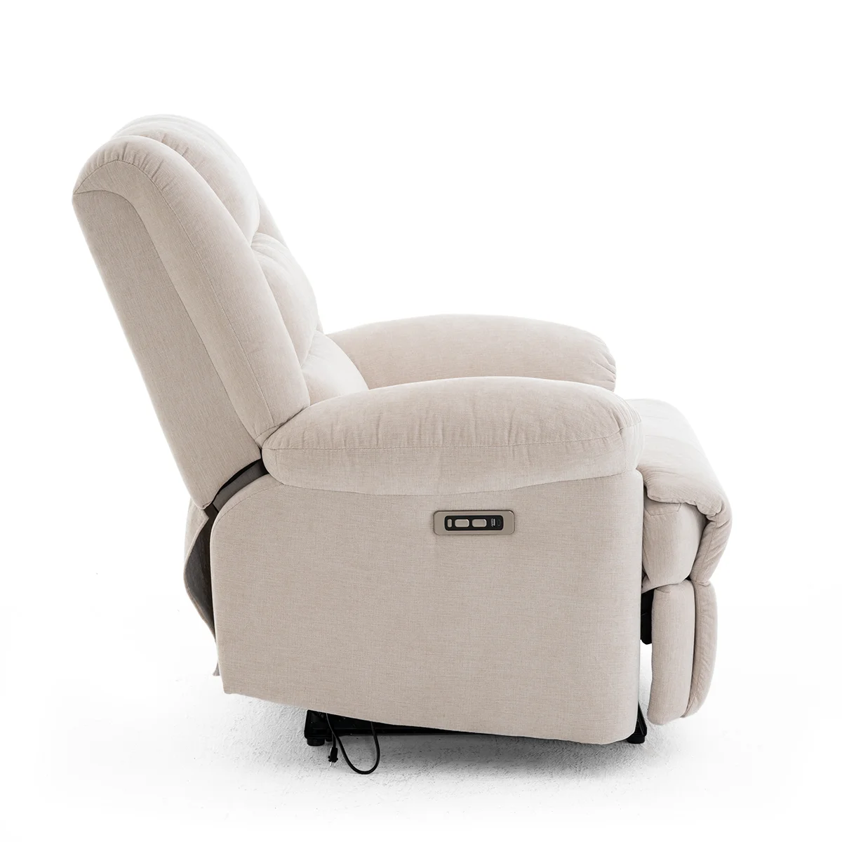Relax fotelágy elektromosan dönthető, lábtartóval, bézs zsenília szövet (JN-D8053A51)