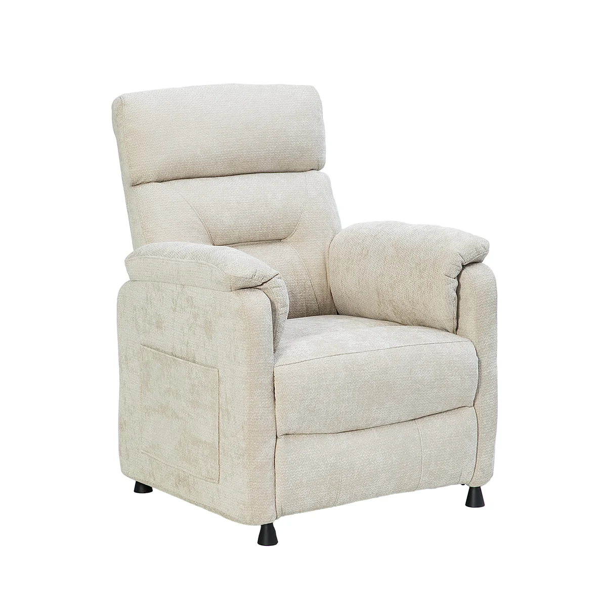 Elektrické polohovateľné relaxačné kreslo, béžová látka