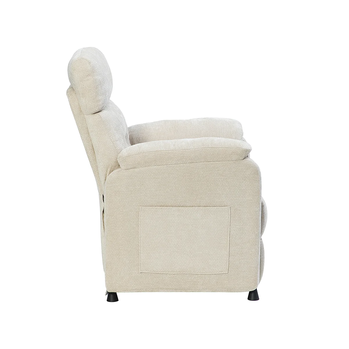 Elektrické polohovateľné relaxačné kreslo, béžová látka