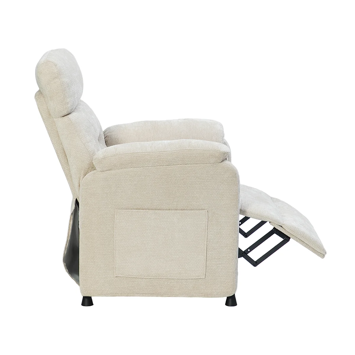 Elektrické polohovateľné relaxačné kreslo, béžová látka