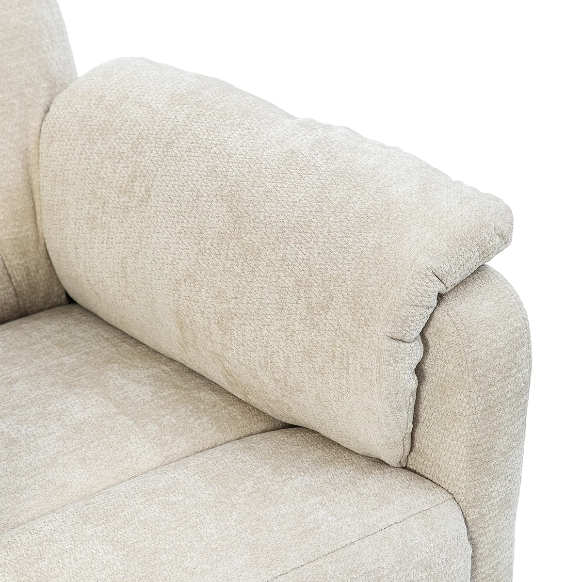 Elektrické polohovateľné relaxačné kreslo, béžová látka