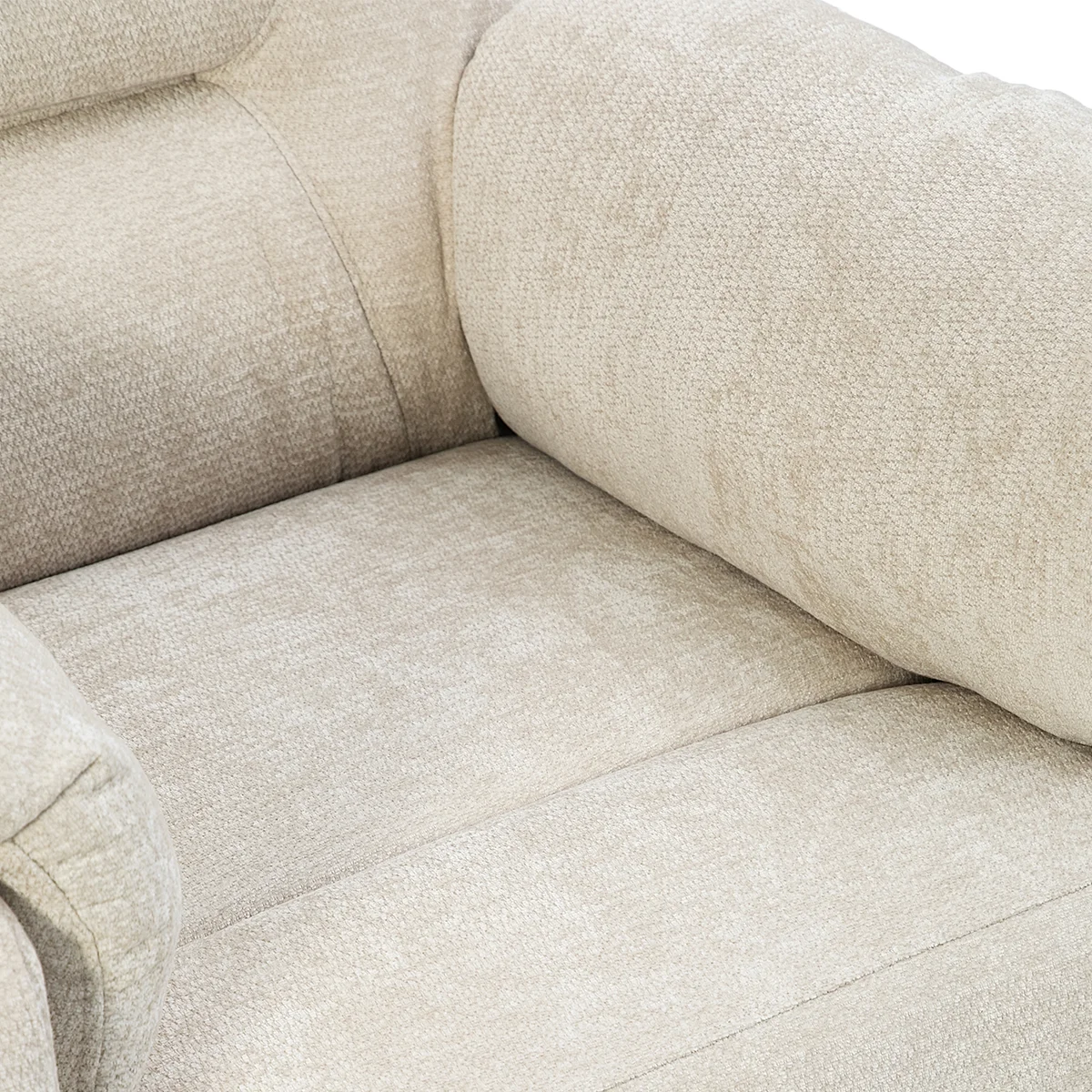 Elektrické polohovateľné relaxačné kreslo, béžová látka