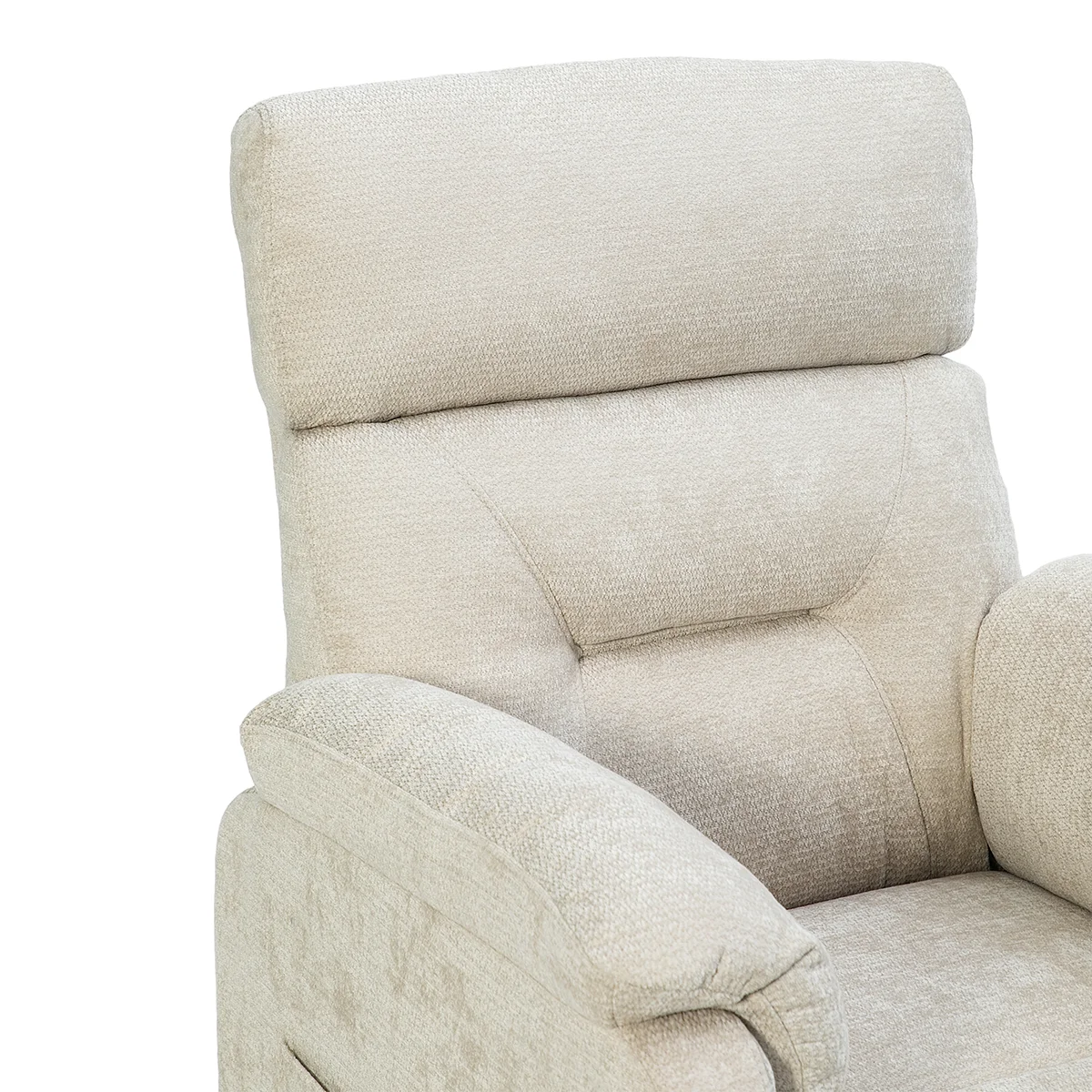 Elektrické polohovateľné relaxačné kreslo, béžová látka