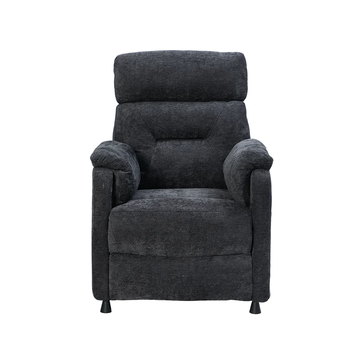 Elektrické polohovateľné relaxačné kreslo, tmavosivá látka