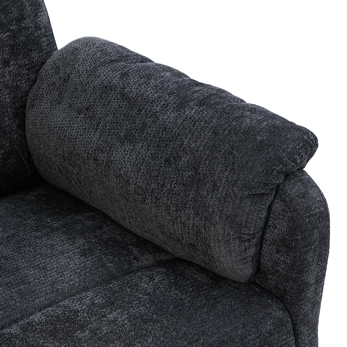 Elektrické polohovateľné relaxačné kreslo, tmavosivá látka