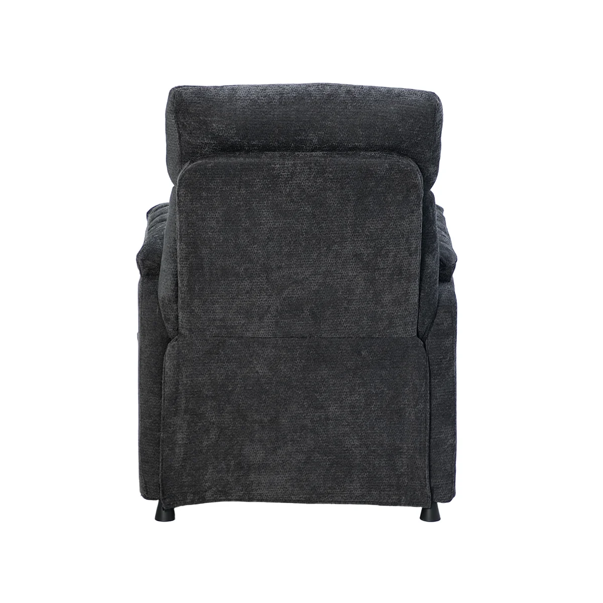 Elektrické polohovateľné relaxačné kreslo, tmavosivá látka