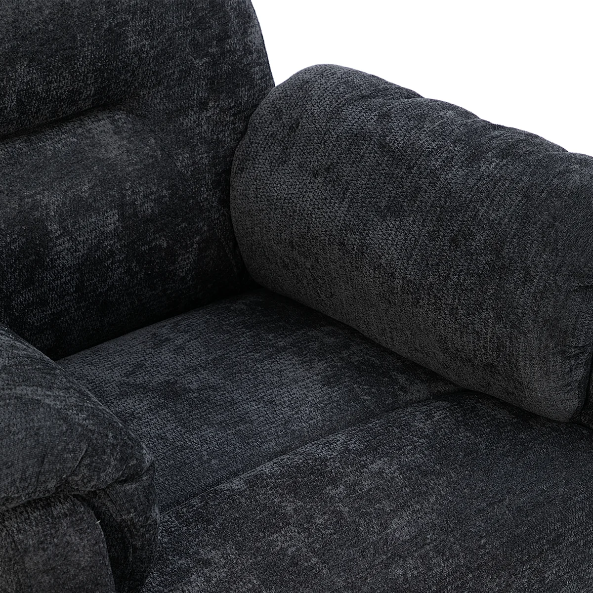 Elektrické polohovateľné relaxačné kreslo, tmavosivá látka