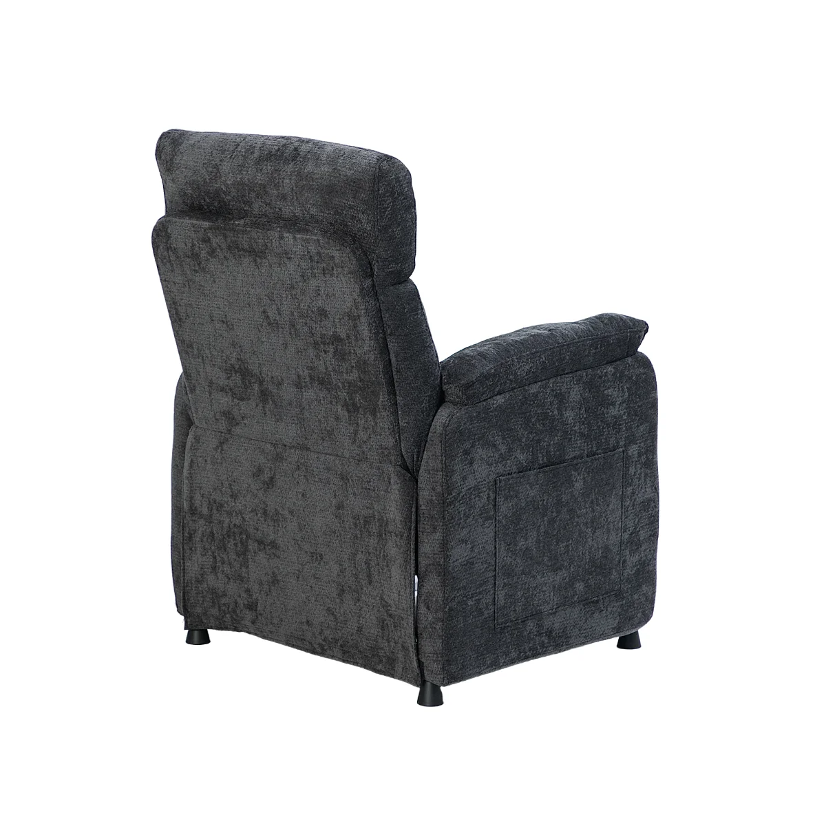 Elektrické polohovateľné relaxačné kreslo, tmavosivá látka