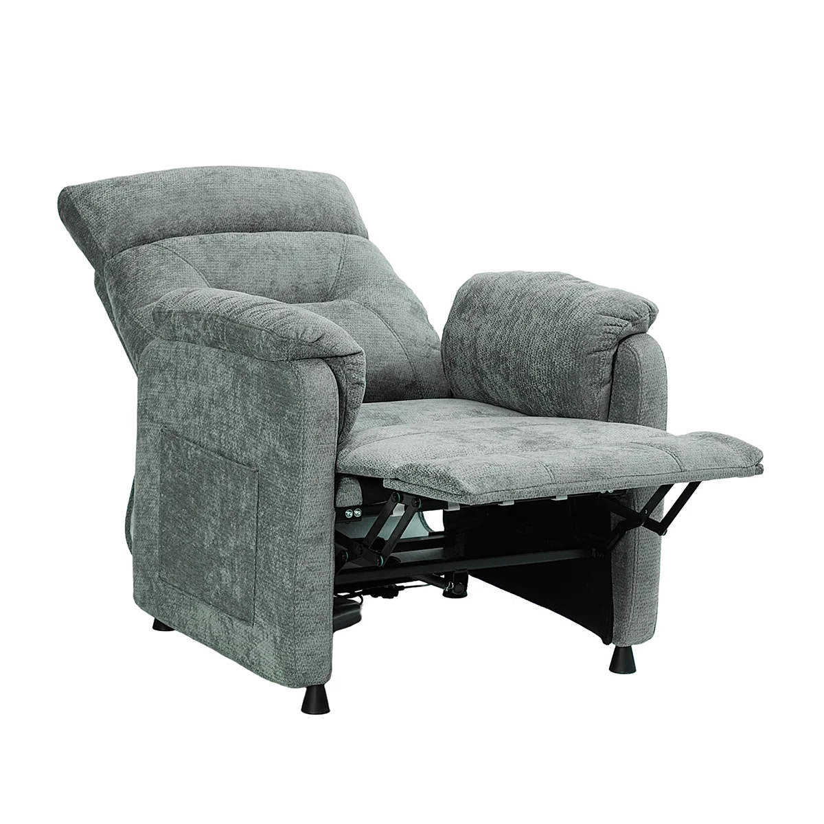 Elektromos, dönthető relax fekvőfotel, szürke szövet