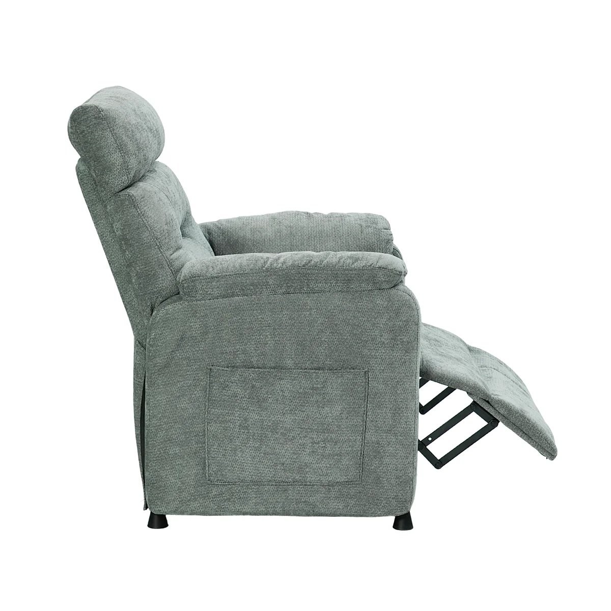 Elektromos, dönthető relax fekvőfotel, szürke szövet