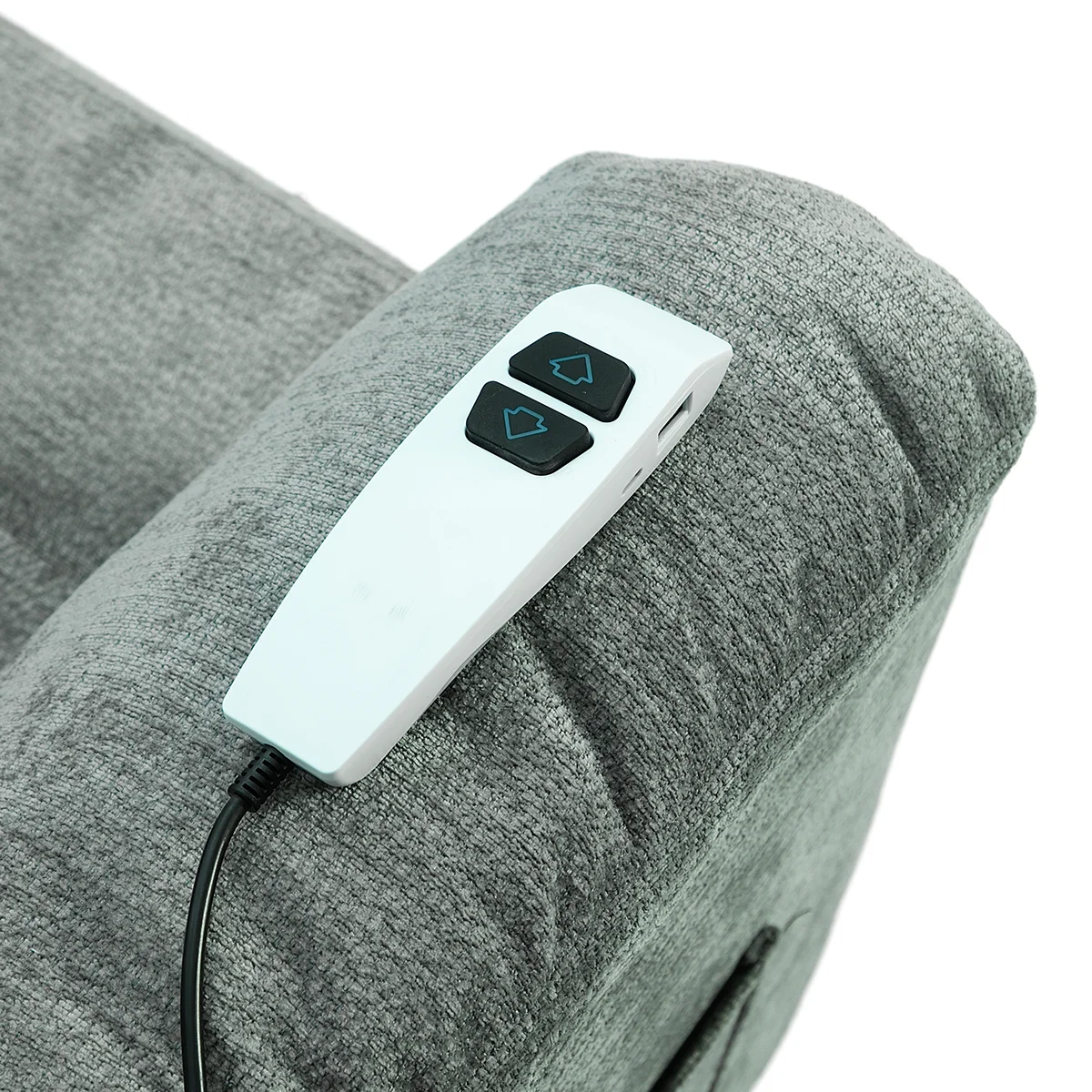 Elektromos, dönthető relax fekvőfotel, szürke szövet