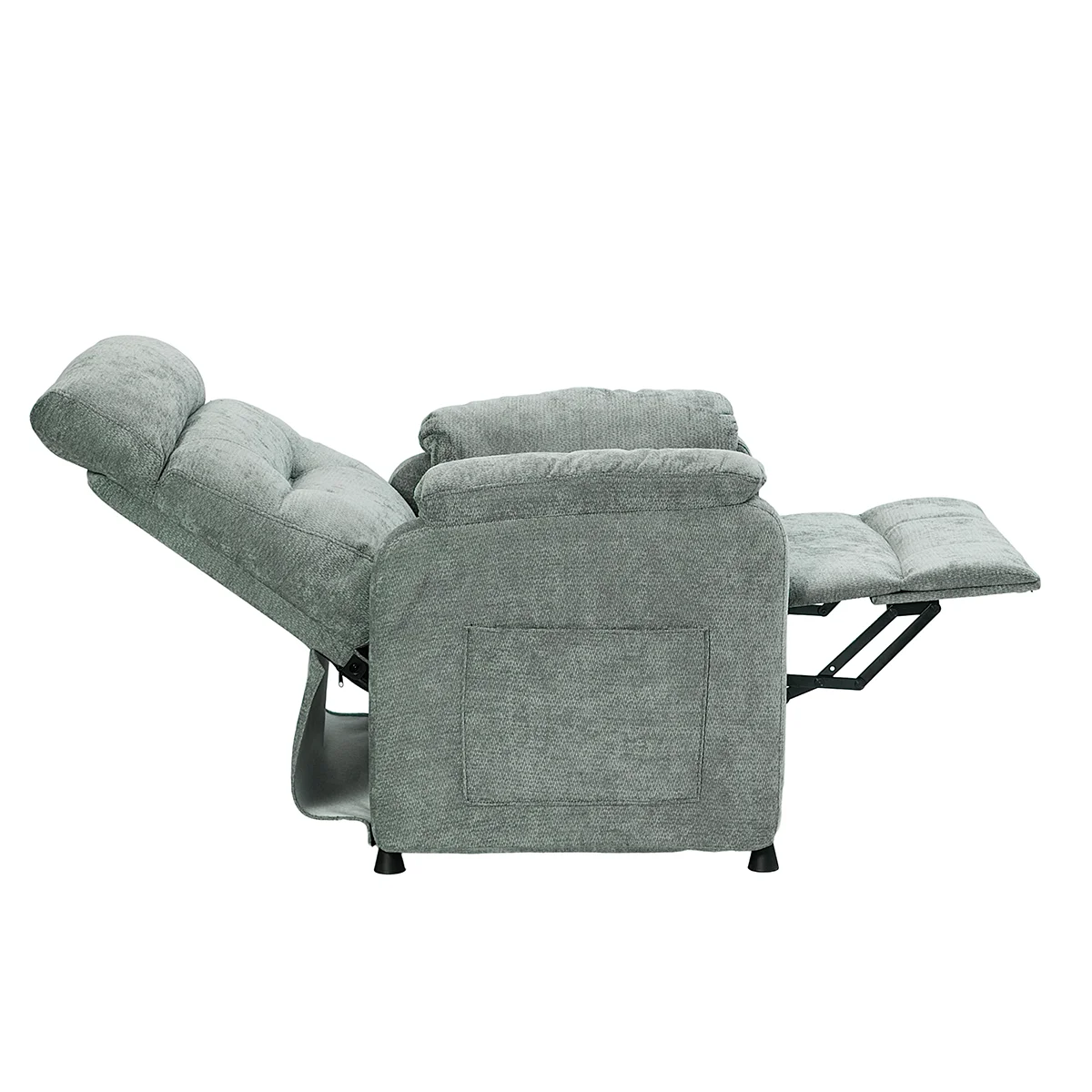 Elektromos, dönthető relax fekvőfotel, szürke szövet