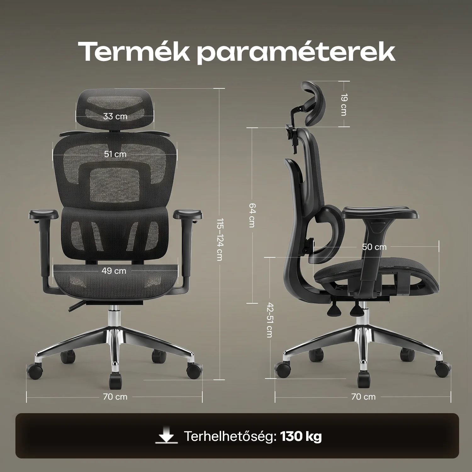 Ergonomická kancelárska stolička, otočná stolička, čierna sieťovaná (E15 BLACK)