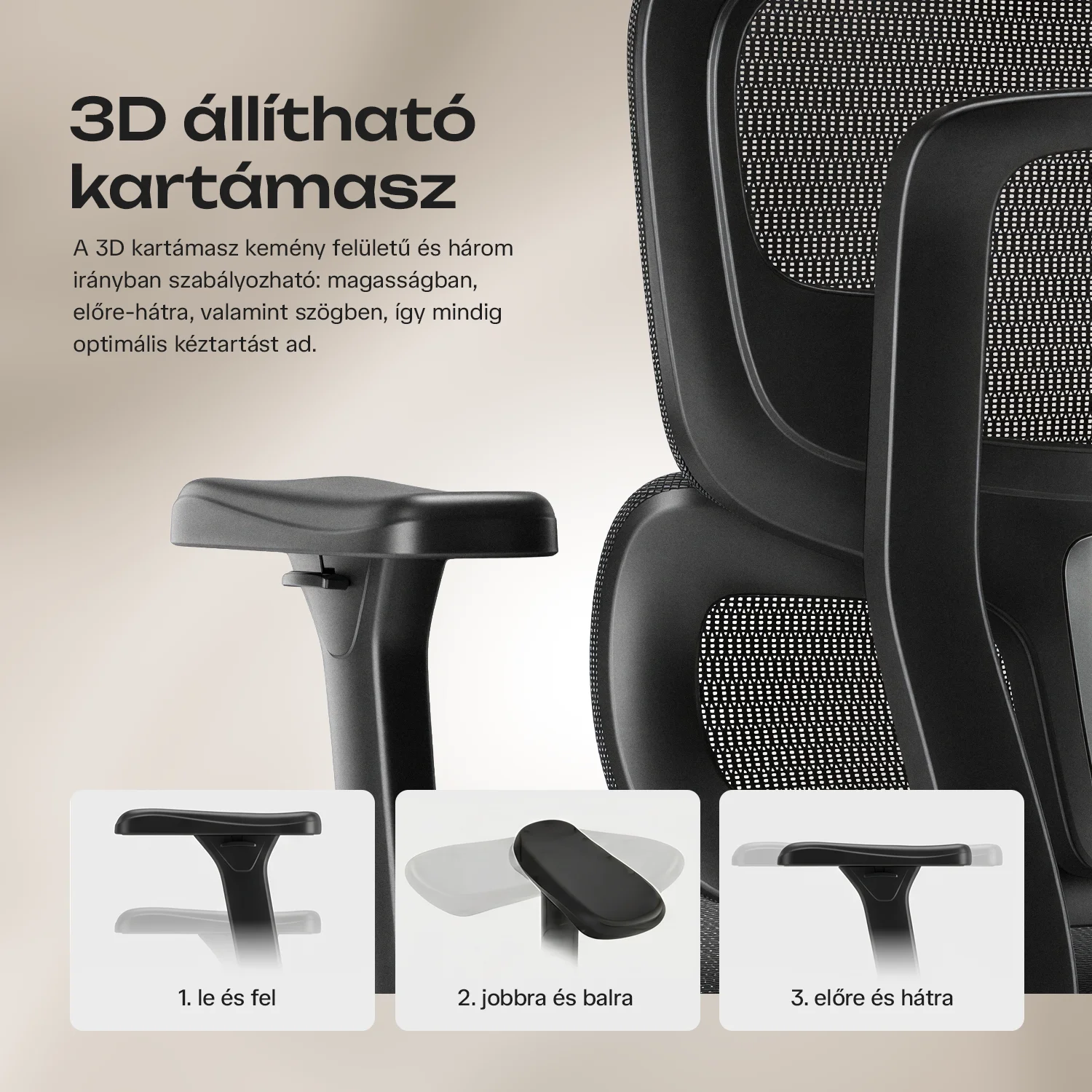 Ergonomická kancelárska stolička, otočná stolička, čierna sieťovaná (E15 BLACK)