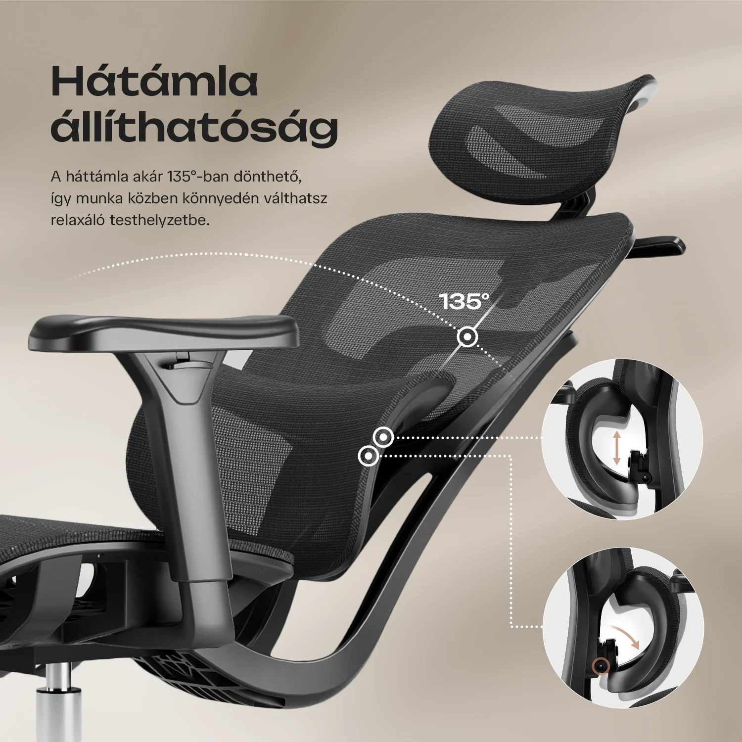 Ergonomická kancelárska stolička, otočná stolička, čierna sieťovaná (E15 BLACK)