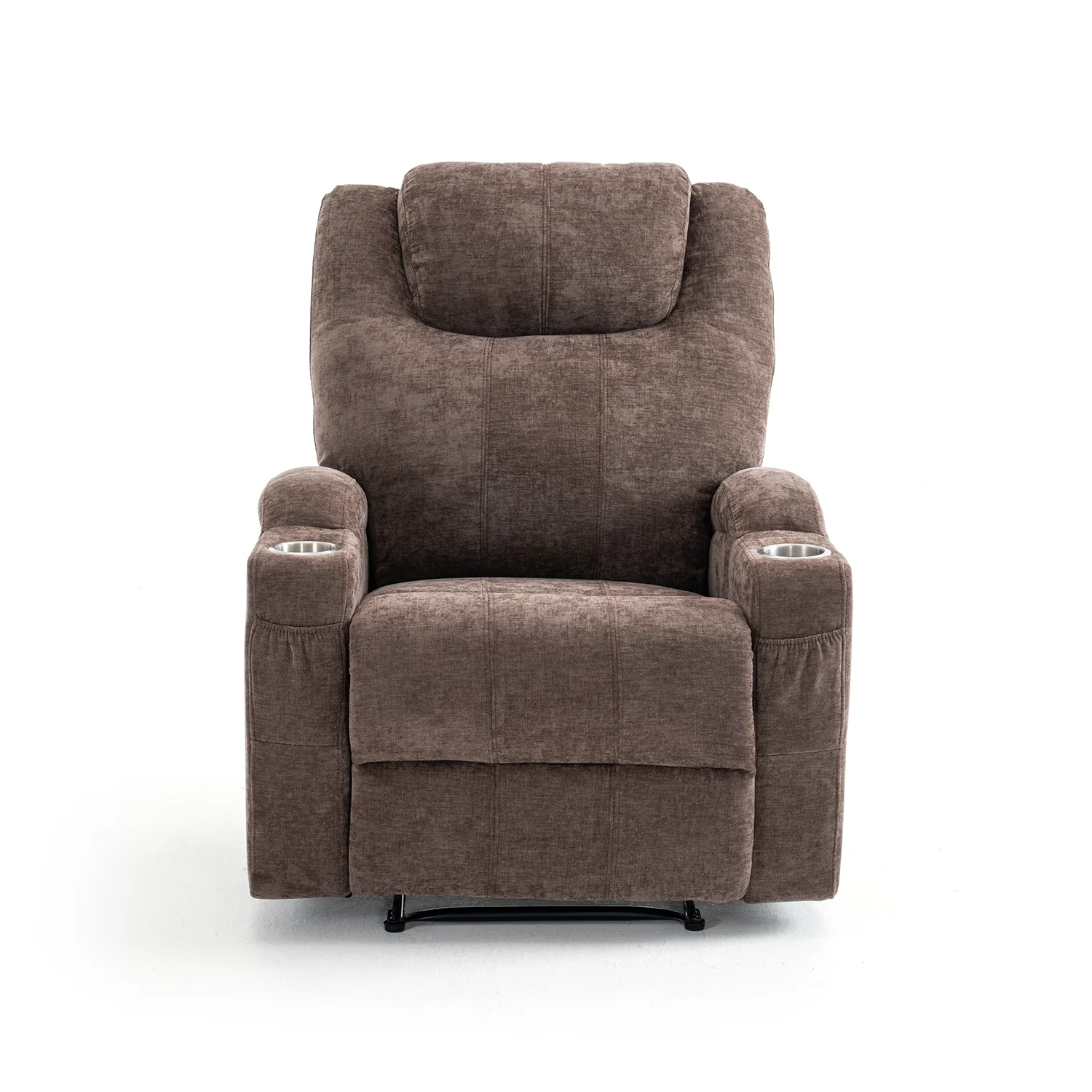 Elektromos relax fekvőfotel, barna zsenília szövet (JN-D8116C51 BROWN)