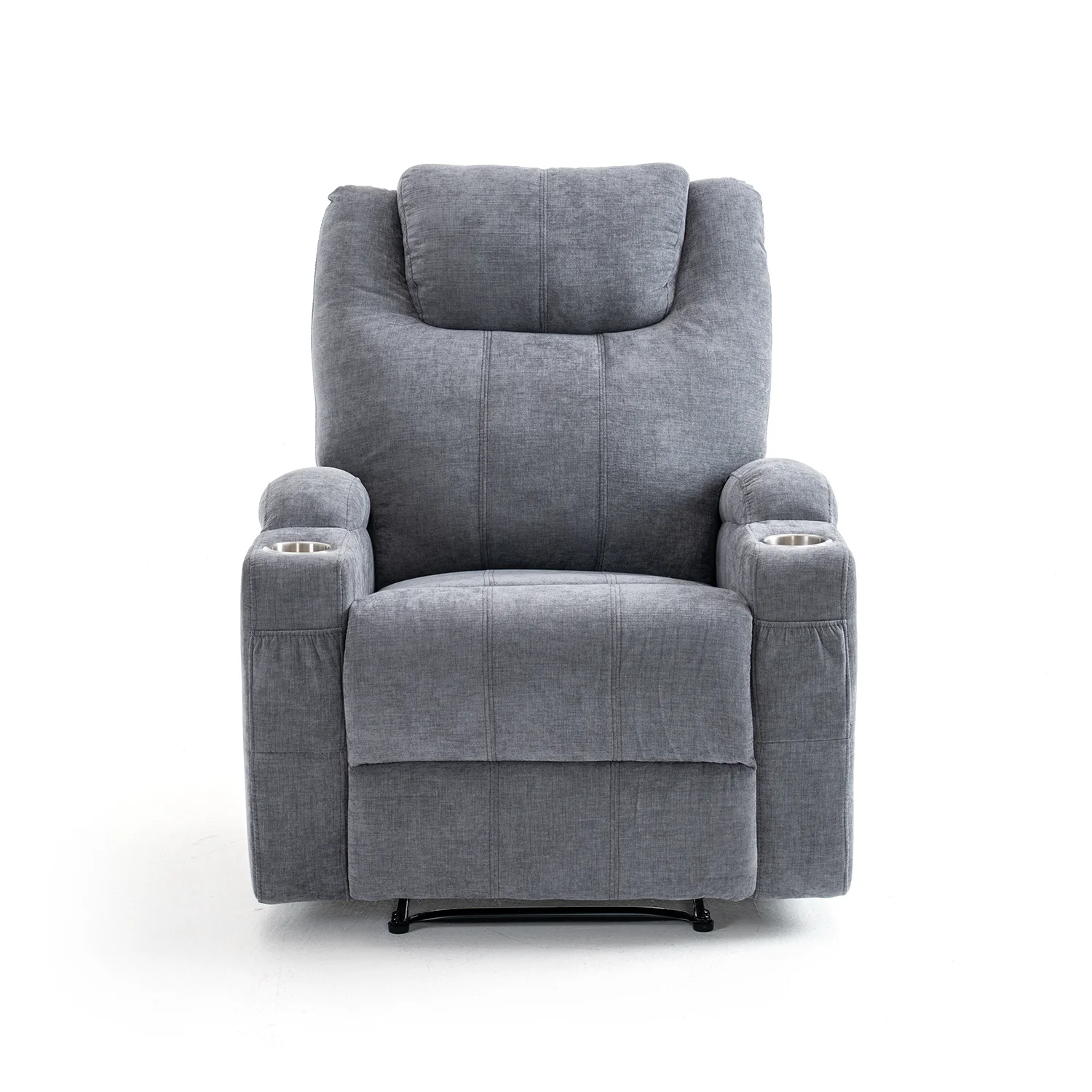 Elektromos relax fekvőfotel, szürke zsenília szövet (JN-D8116C51 GREY)