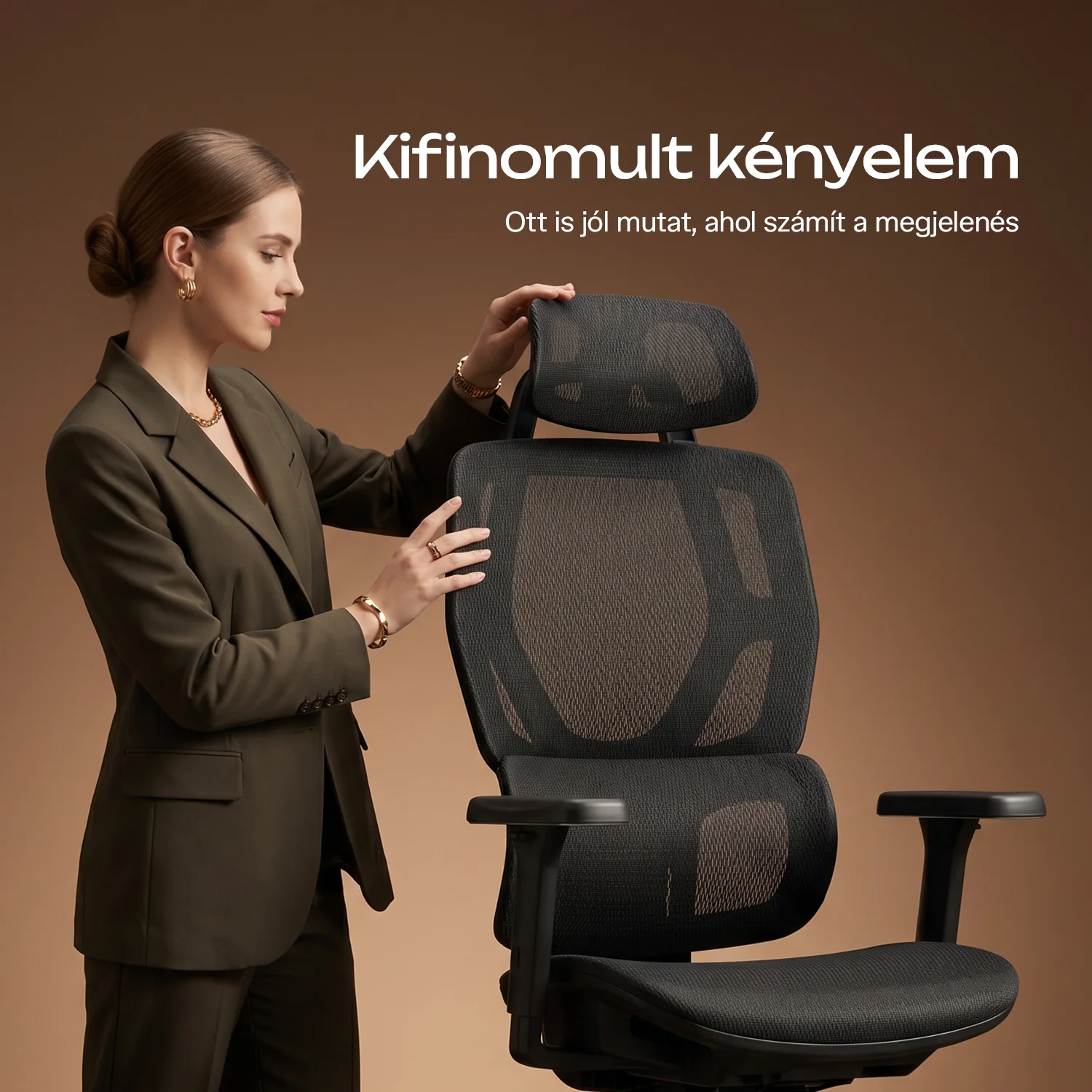 Ergonomická kancelárska stolička, otočná stolička, čierna sieťovaná (E13 BLACK)
