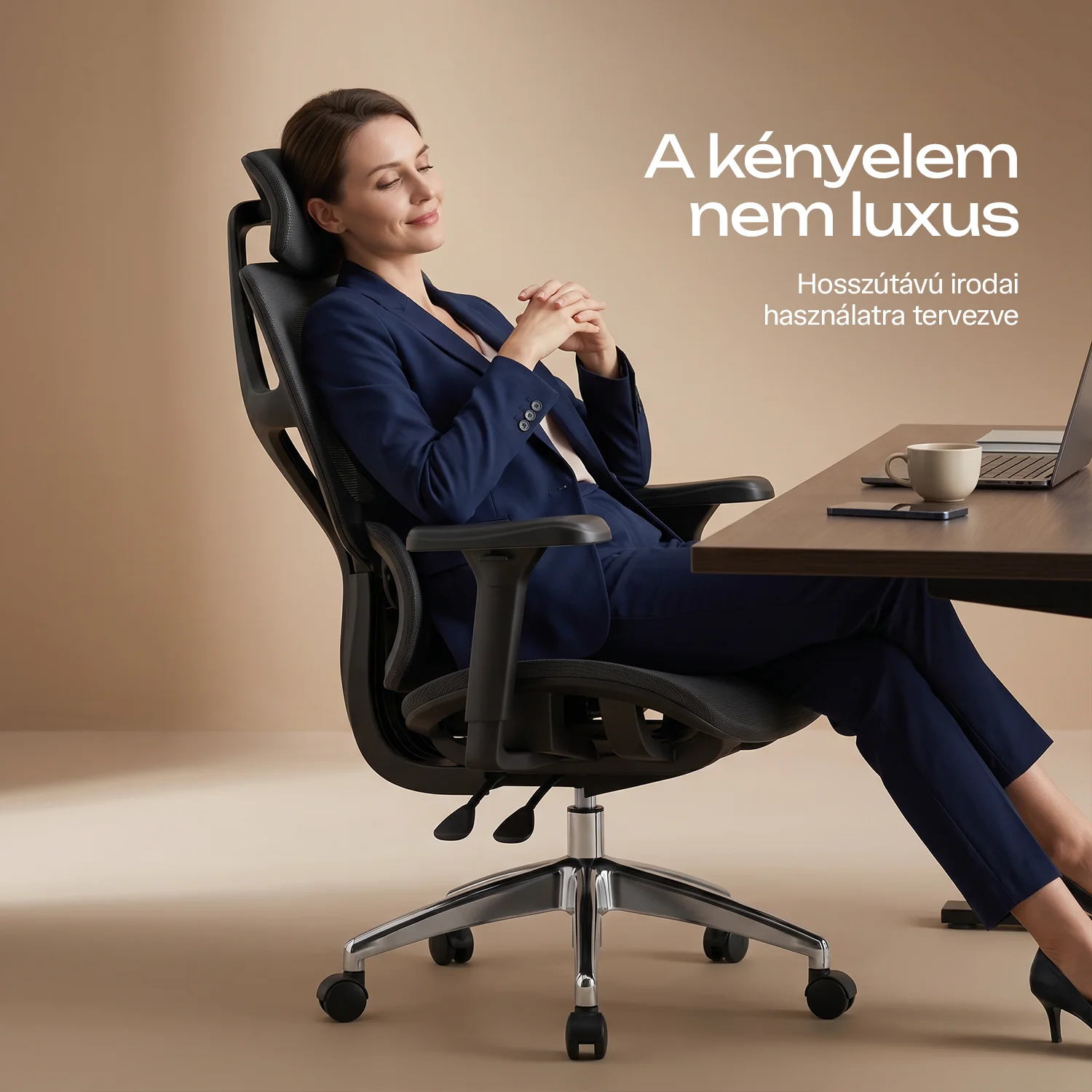 Ergonomická kancelárska stolička, otočná stolička, čierna sieťovaná (E13 BLACK)