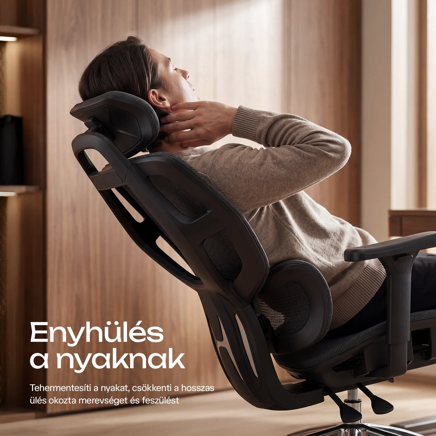 Ergonomická kancelárska stolička, otočná stolička, čierna sieťovaná (E13 BLACK)