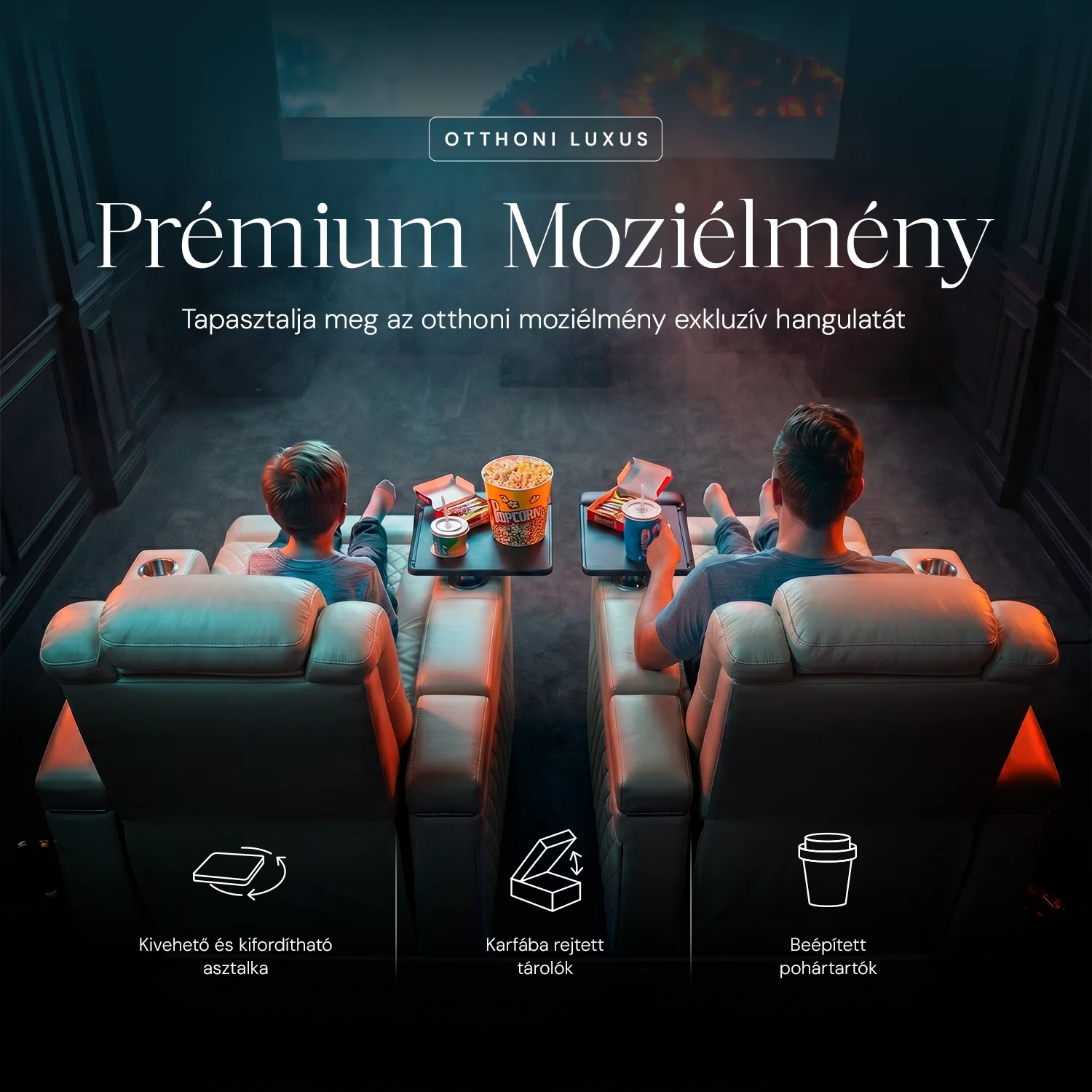 Luxus, egyszemélyes fekvőfotel, relax fotelágy elektromosan dönthető háttámlával, lábtartóval, pohártartóval és világítással bézs bőr (L4630-3906)