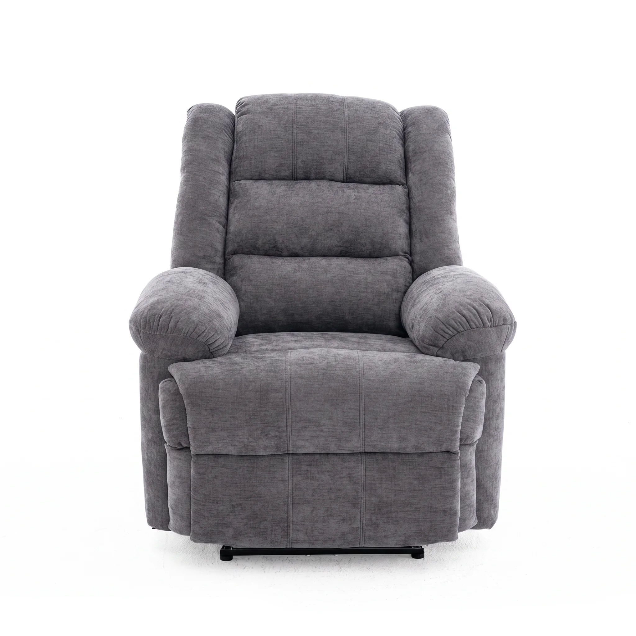 Manuális fekvőfotel, relax fotelágy zsenília szürke szövet (JN-R8053A51)