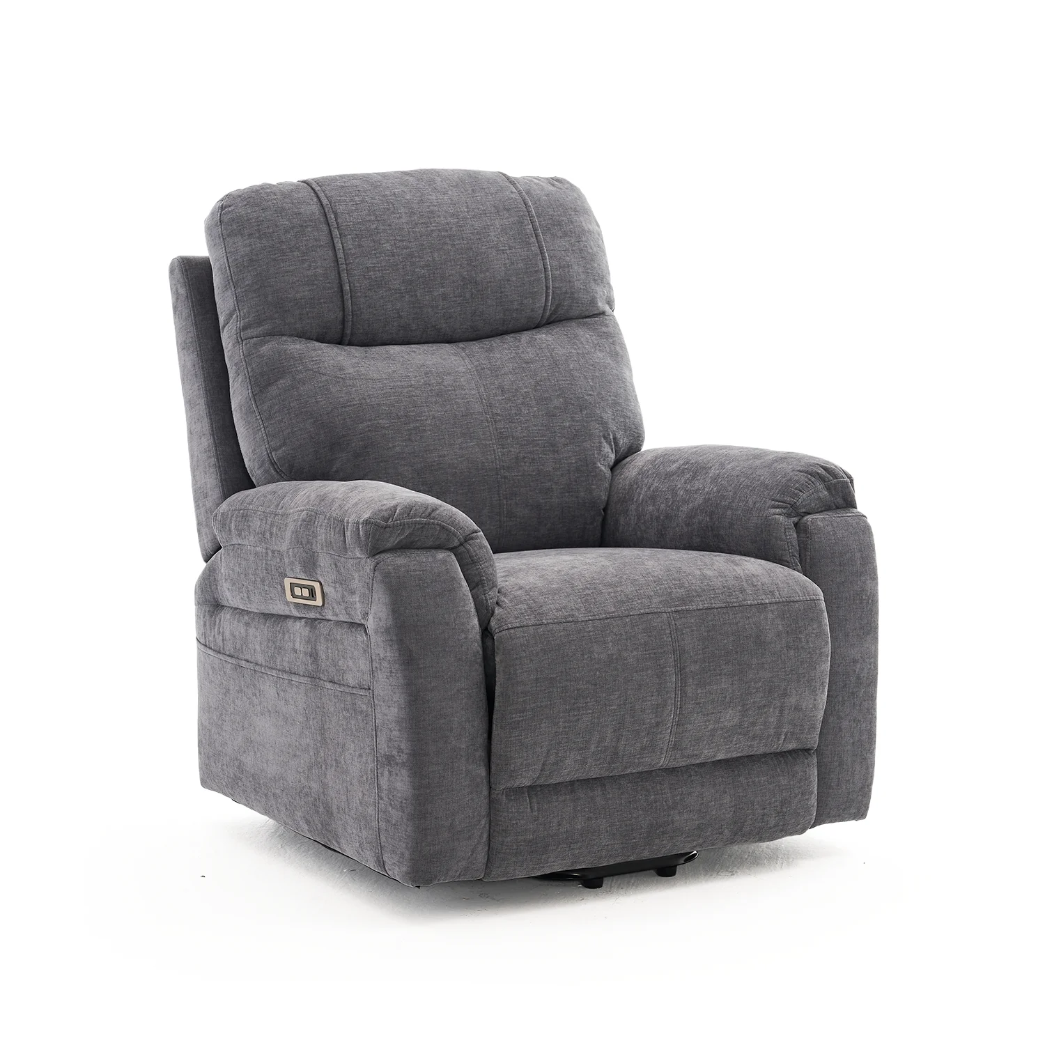 Felállást segítő relax elektromos fekvőfotel, szürke zsenilia szövet (JN-L8016A51)
