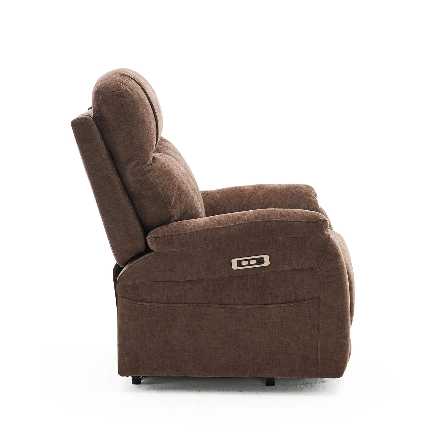 Felállást segítő relax elektromos fekvőfotel, barna zsenilia szövet (JN-L8016A51)