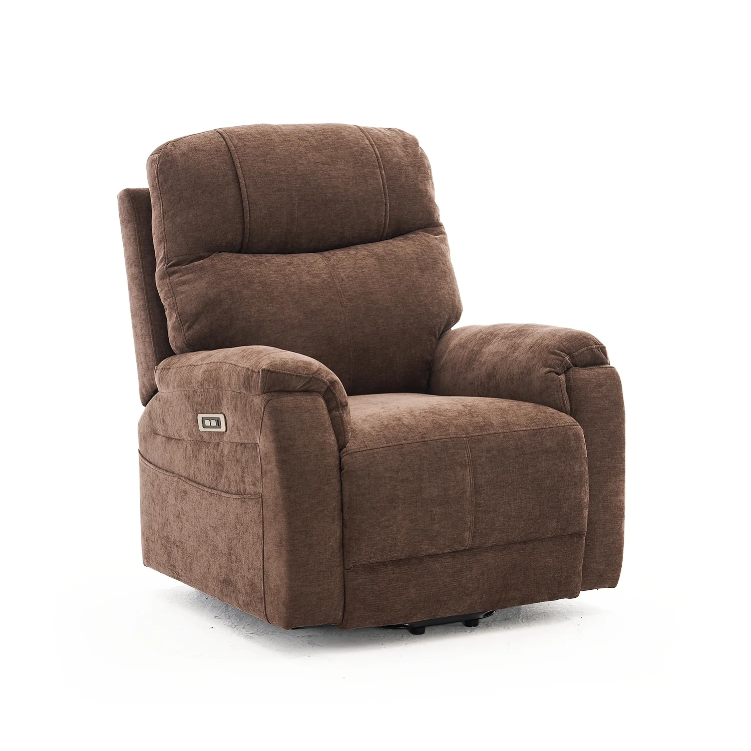 Felállást segítő relax elektromos fekvőfotel, barna zsenilia szövet (JN-L8016A51)