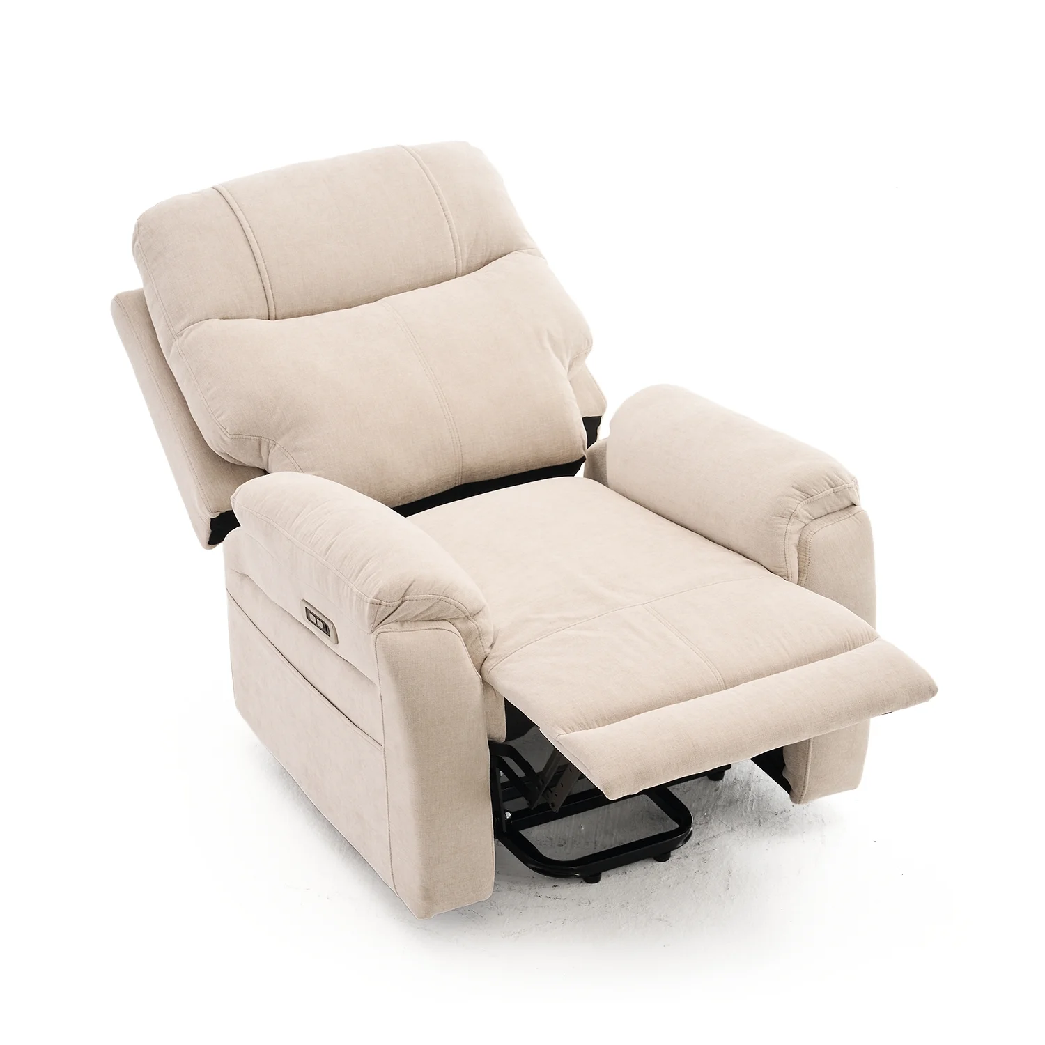 Felállást segítő relax elektromos fekvőfotel, bézs zsenilia szövet (JN-L8016A51)