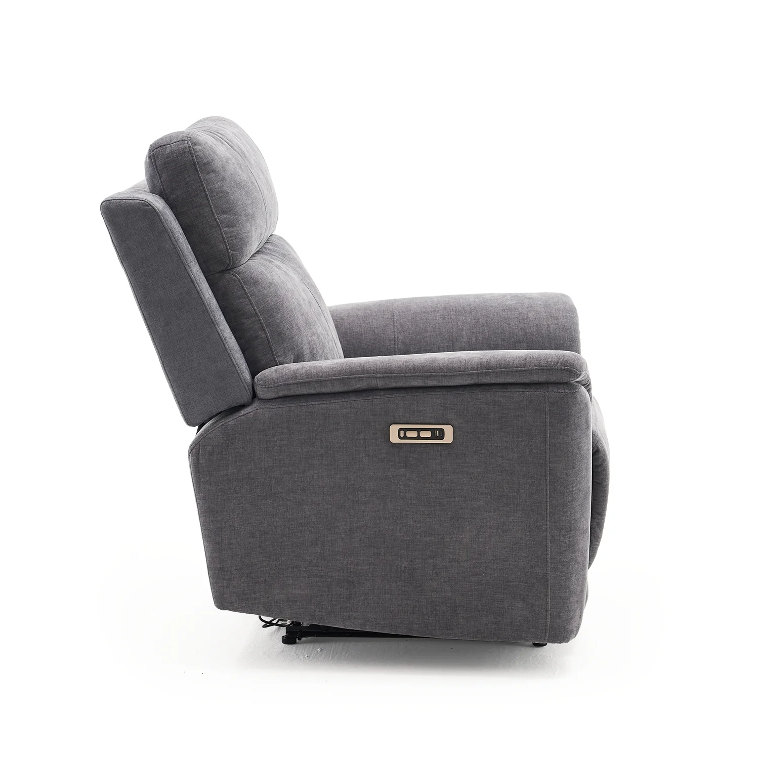Elektromos relax fekvőfotel, szürke zsenilia szövet (JN-D8013A51)
