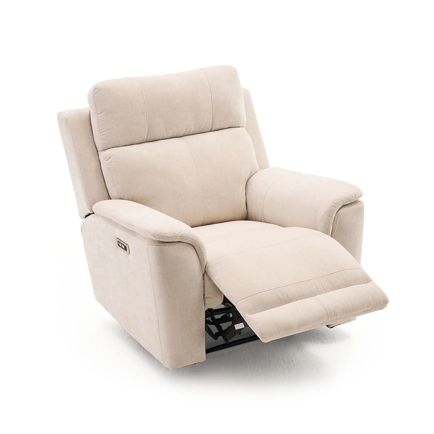 Elektromos relax fekvőfotel, bézs zsenilia szövet (JN-D8013A51)