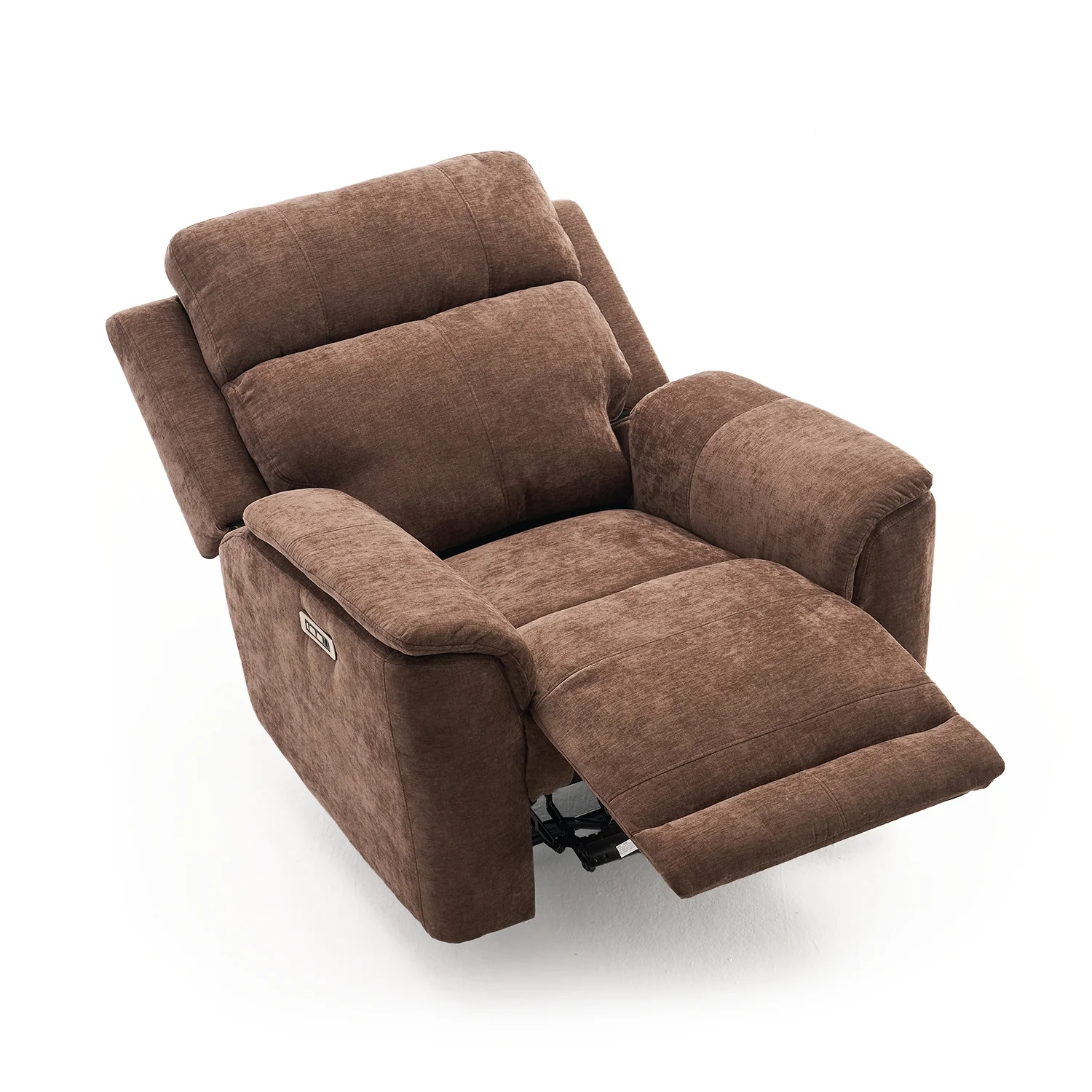 Elektromos relax fekvőfotel, barna zsenilia szövet (JN-D8013A51)