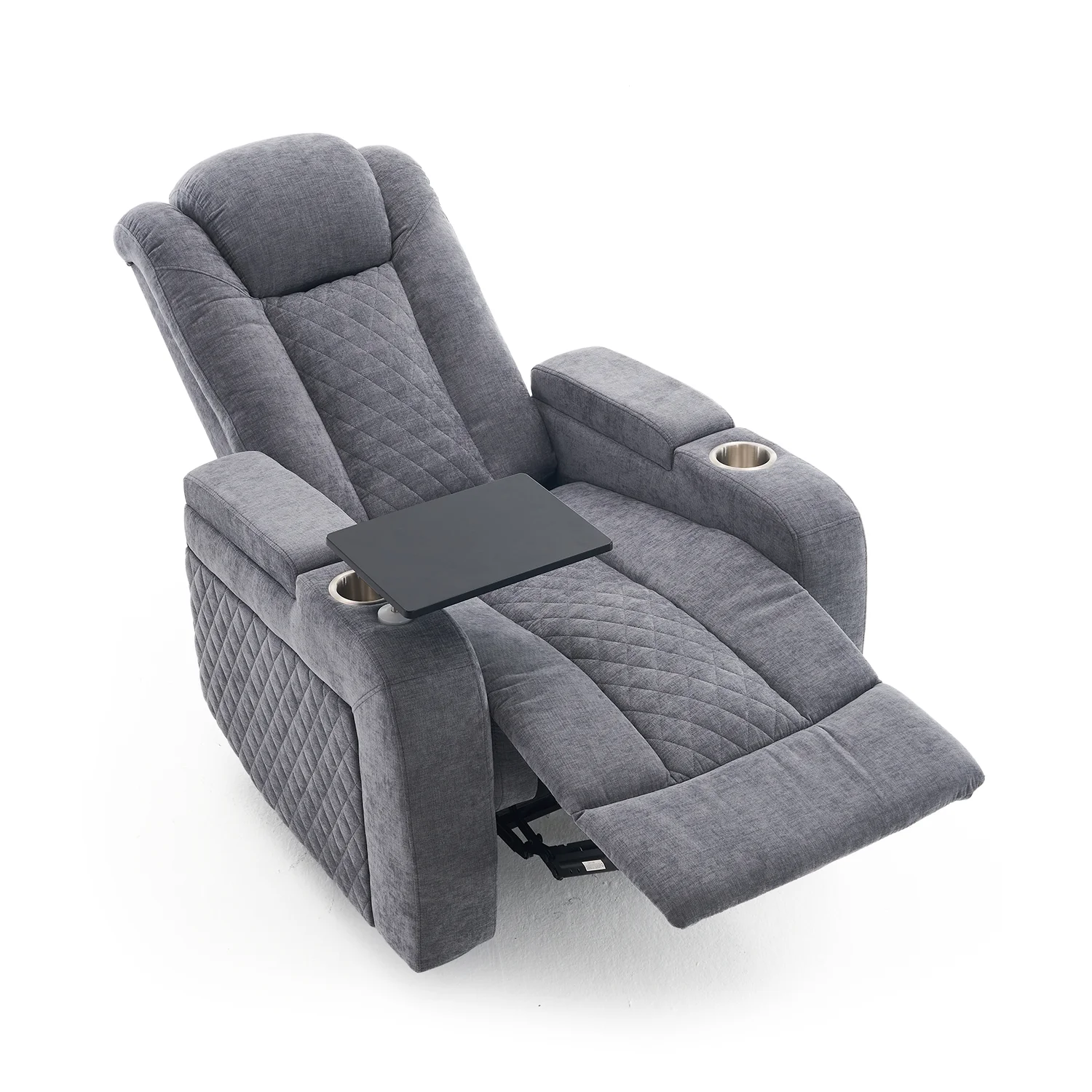 Elektromos, 2 motoros relax fekvőfotel, állítható fejtámlával, szürke zsenilia szövet (JN-DT8112A51) 