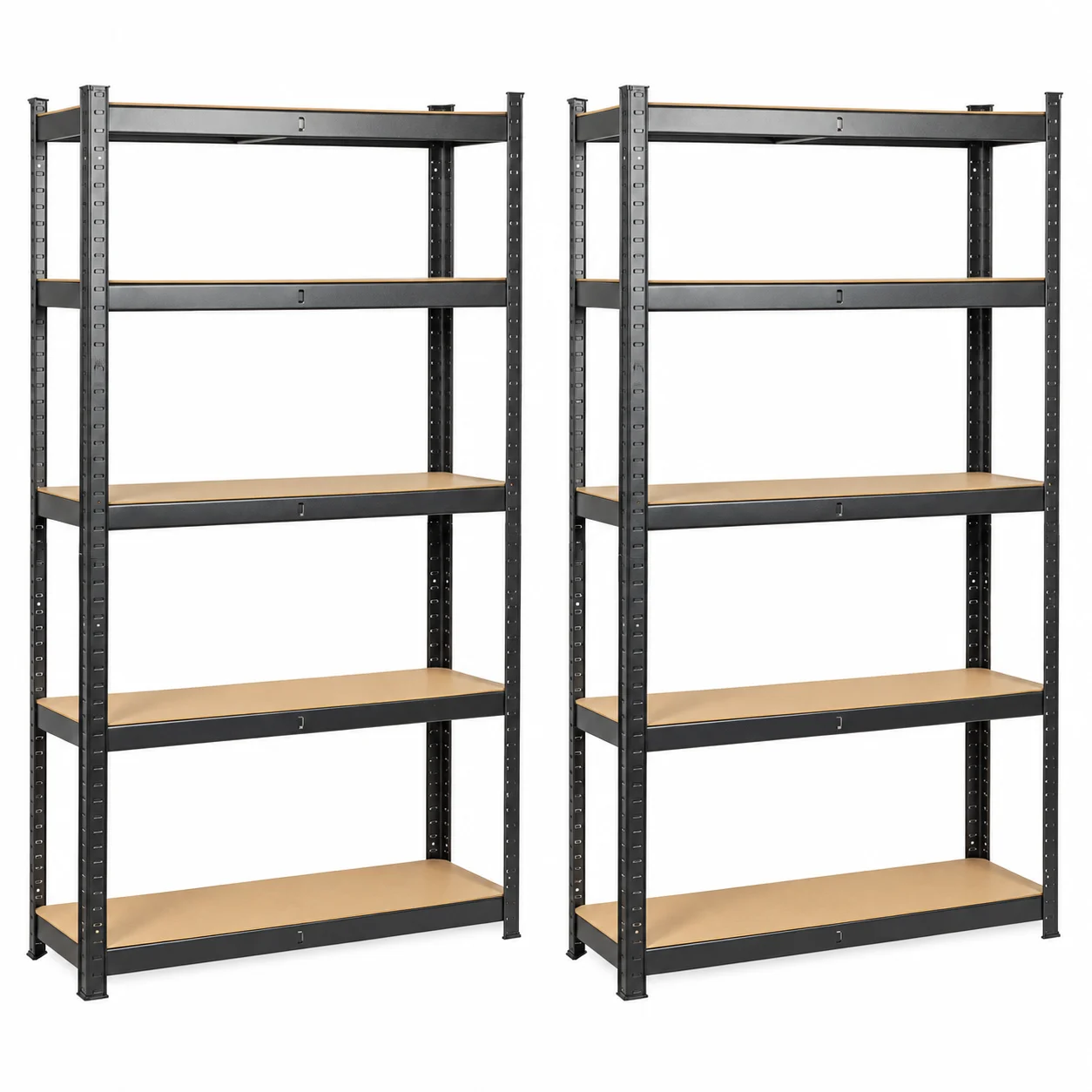 2DB Salgó polc, 5 szintes 180x90x30cm, fekete (2x4401)