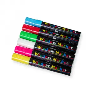 Fluoreszkáló filctoll csomag, írható LED tábla filc, 6 darabos (STORE11-M001-6)