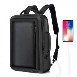 BOPAI 15.6'' USB-s SLIM laptop hátizsák, hátitáska fekete (751-006551)