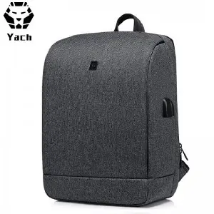 YACH 15.6'' USB-s laptop hátizsák, hátitáska sötétszürke (2052-DARKGREY)