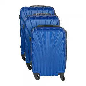 Háromrészes bőrönd, gurulós bőrönd szett 3 darabos (45L, 72L, 105L) kék színben (ST-BR-8630-BLUE) 3 db-os