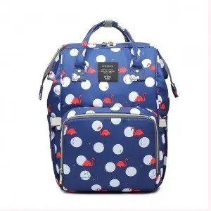 Pelenkázó hátizsák, hátitáska sötétkék színben mintával (ST-MB-602-DARK-BLUE) pelenkázótáska