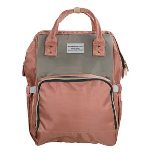 Pelenkázó hátizsák, hátitáska rózsaszín-szürke színben (ST-MB-JA1911-118-PINK-GRAY) pelenkázótáska