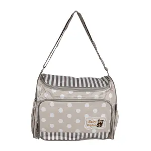 Pelenkázó válltáska, táska szürke-bézs színben pöttyözött mintával (ST-MB-2160-GRAY-BEIGE) pelenkázótáska